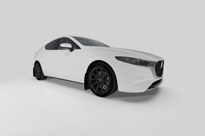 Rally Armor 2019+ Mazda3 GT Sport Hatch UR Red Mud Flap w/ White Logo.