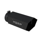 MBRP Universal Hex Tip 5in Inlet 16in Length w/ Logo - Black Coated.