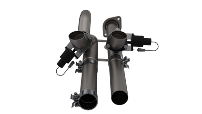 QTP 17-18 Ford Raptor EC/CC 2.5in 304SS Aggressor Cutout Dual Mid Pipes.