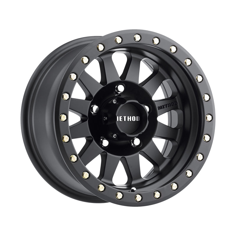 Method MR304 Double Standard 15x10 -50mm Offset 5x4.5 83mm CB Matte Black Wheel.