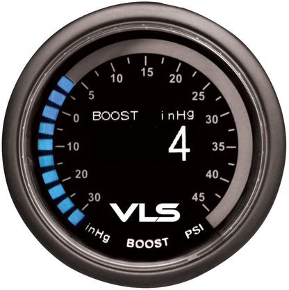 Revel VLS 52mm 30inHg-45PSI Digital OLED Boost Gauge.