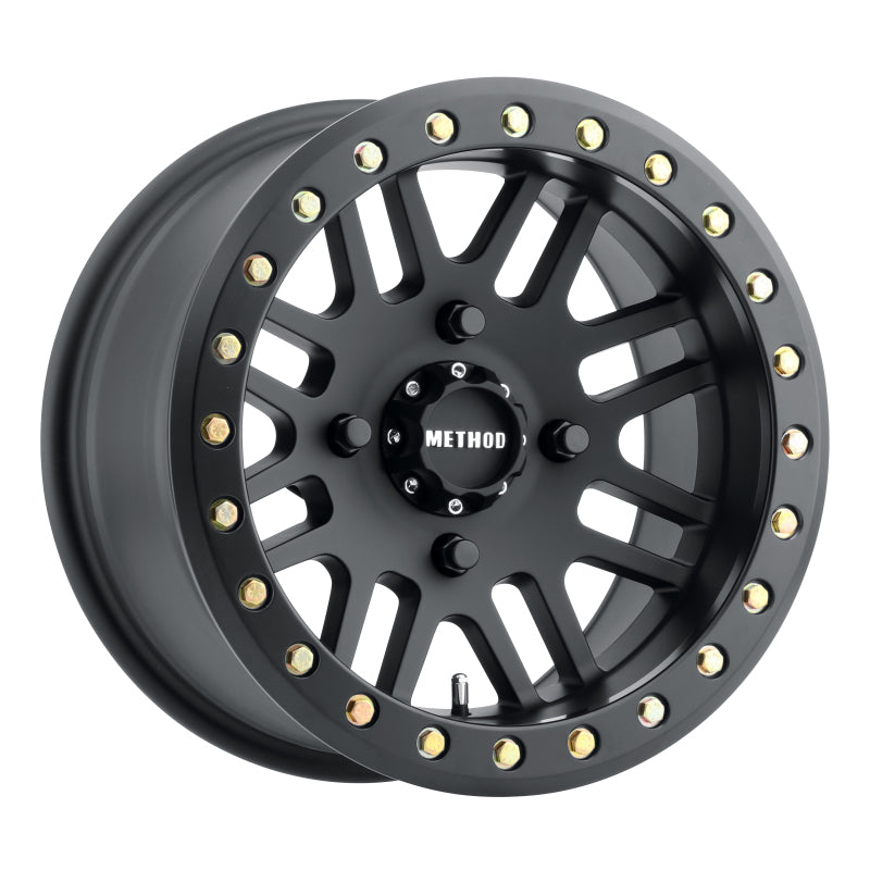 Method MR406 UTV Beadlock 15x8 4+4/0mm Offset 4x136 106mm CB Matte Black w/BH-H24100 Wheel.