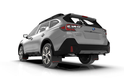Rally Armor 20+ Subaru Outback UR Black Mud Flap w/ White Logo.