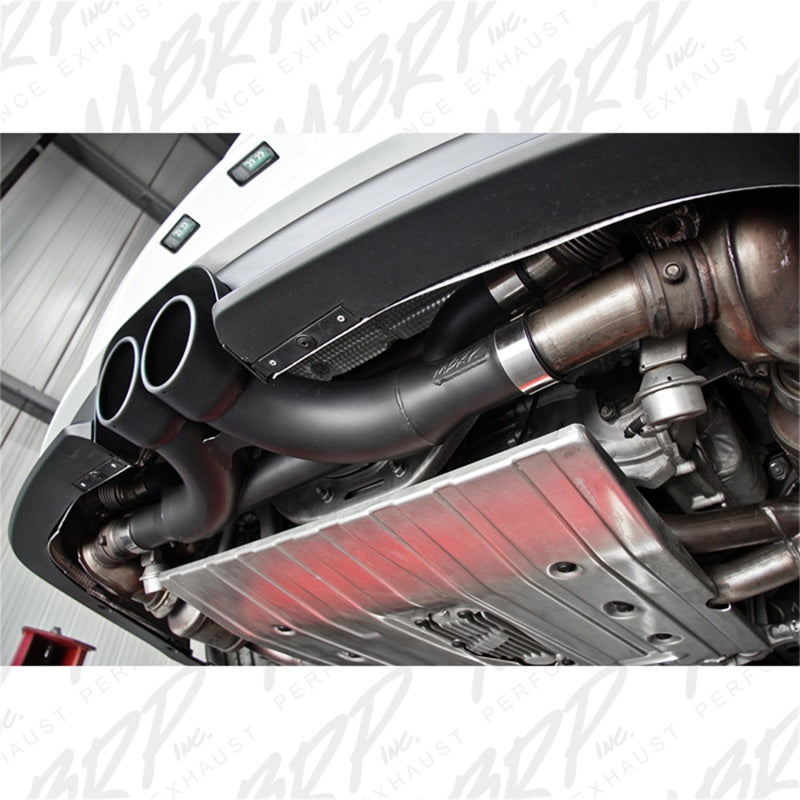 MBRP 14-15 Porsche GT3/GT3RS 3in Center Muffler Bypass 4in Tips - Black Coated.