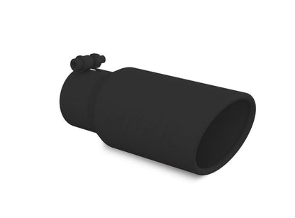 MBRP Universal Tip 4in OD 3in Inlet 10in Length Angled Rolled End Black.