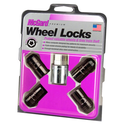 McGard Wheel Lock Nut Set - 4pk. (Cone Seat) M14X1.5 / 21mm & 22mm Dual Hex / 1.639in. L - Black.