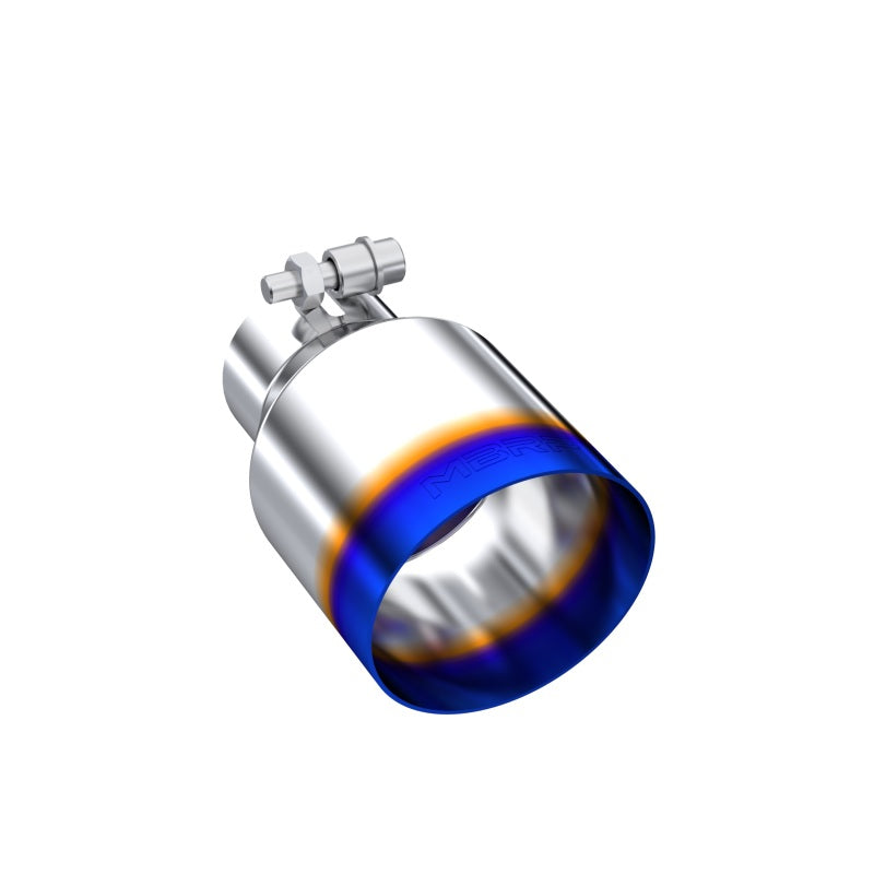MBRP Burnt End Tip 2.5 ID 4 ID Out 6.5 length Single Wall Angle Cut 304 Stainless Steel.