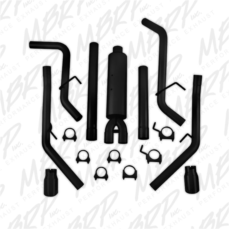 MBRP 09-14 Dodge Ram 1500 5.7L Cat-Back Dual Split Rear (Through Stock Bumper) AL - Black.