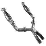 Kooks 05-10 Ford Mustang GT 4.6L 3V Auto/Manual 3in x 3in Race Exhaust Cat X Pipe Kooks HDR Req