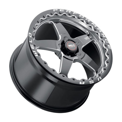 Weld S904 17x10 Ventura Beadlock 5x114.3 ET00 BS5.50 Gloss BLK MIL DIA 78.1.