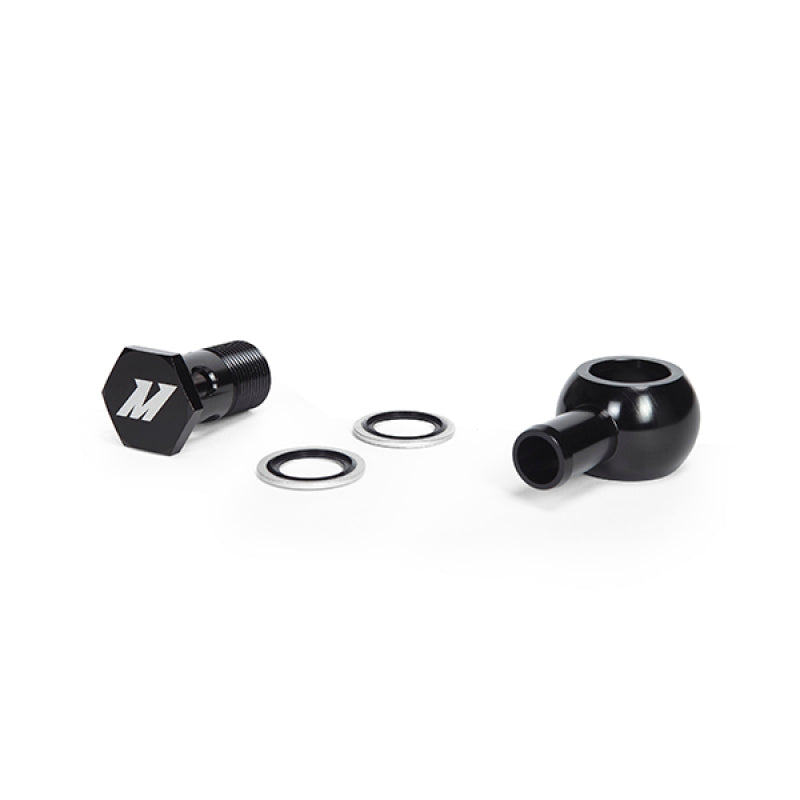 Mishimoto M20 x 5/8 Straight Black Banjo Fitting w/ Bolt.