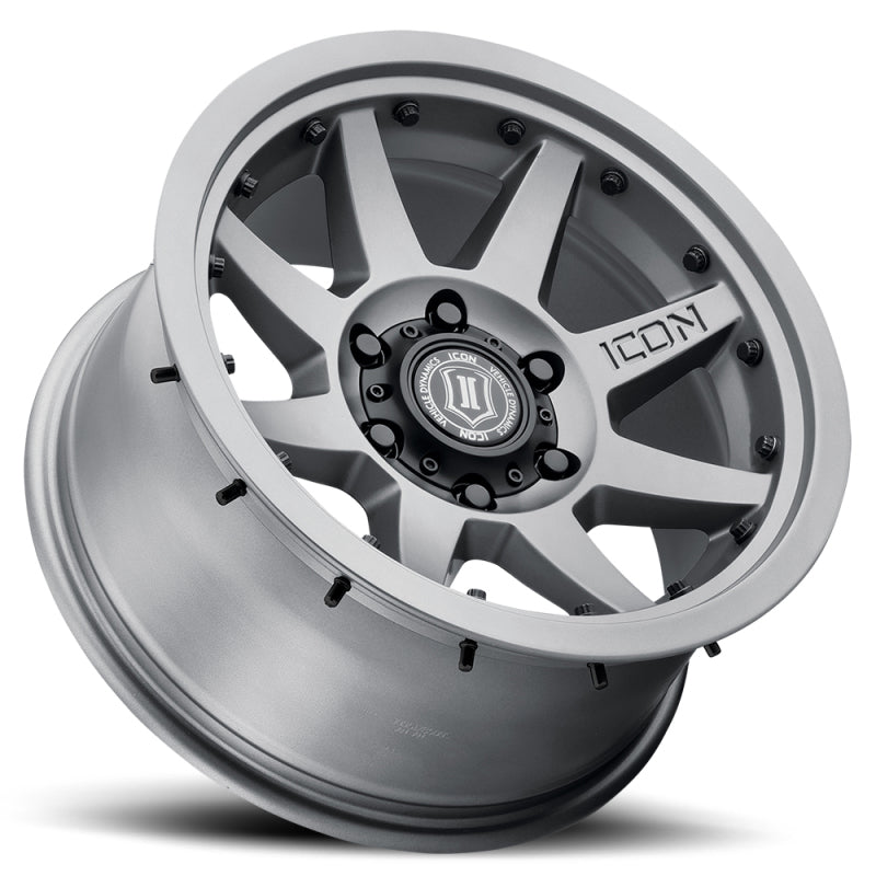 ICON Rebound Pro 17x8.5 5x5 -6mm Offset 4.5in BS 71.5mm Bore Titanium Wheel.