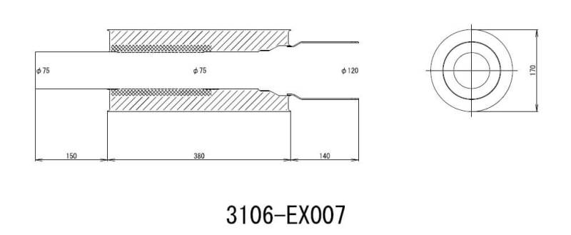 HKS Universal SS Hi-Power Muffler (120mm tip / 75mm piping).