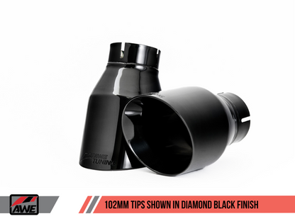AWE Tuning Track Catback Exhaust - Diamond Black Tips | 3020-33048