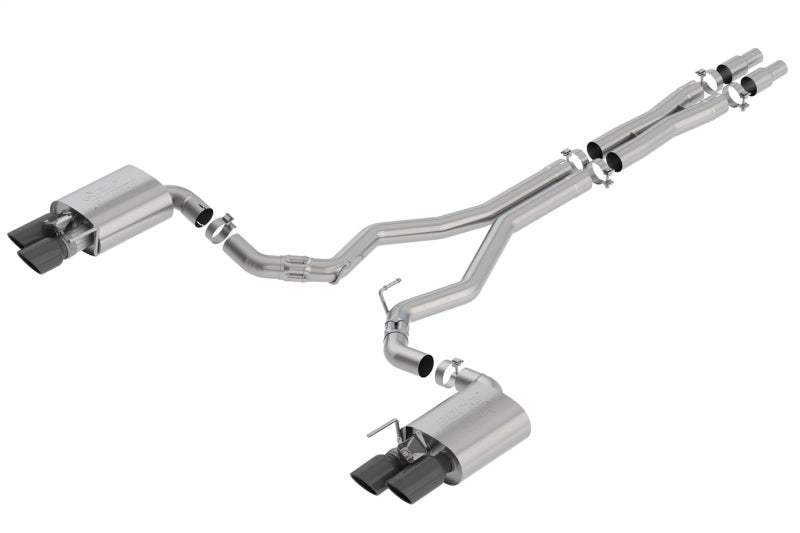 Borla 2018 Ford Mustang GT 5.0L AT/MT 3in ATAK Catback Exhaust Black Chrome Tips w/ Valves.