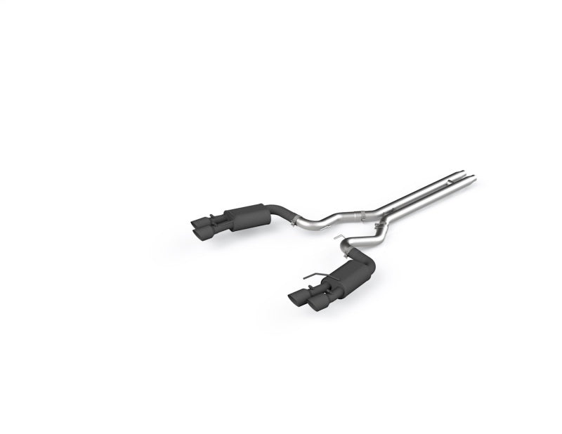 MBRP 18-19 Ford Mustang GT 5.0 3in Dual Split Rear Cat Back w/ Quad 4in Dual Wall Tips- Black Coated.