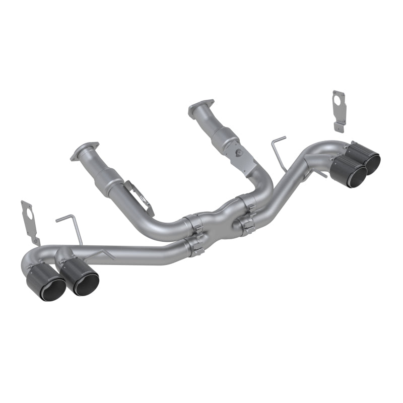 MBRP 20-21 Chevrolet Corvette C8 3in Cat Back Quad Split Rear Exit w/ Carbon Fiber Tips - T304.