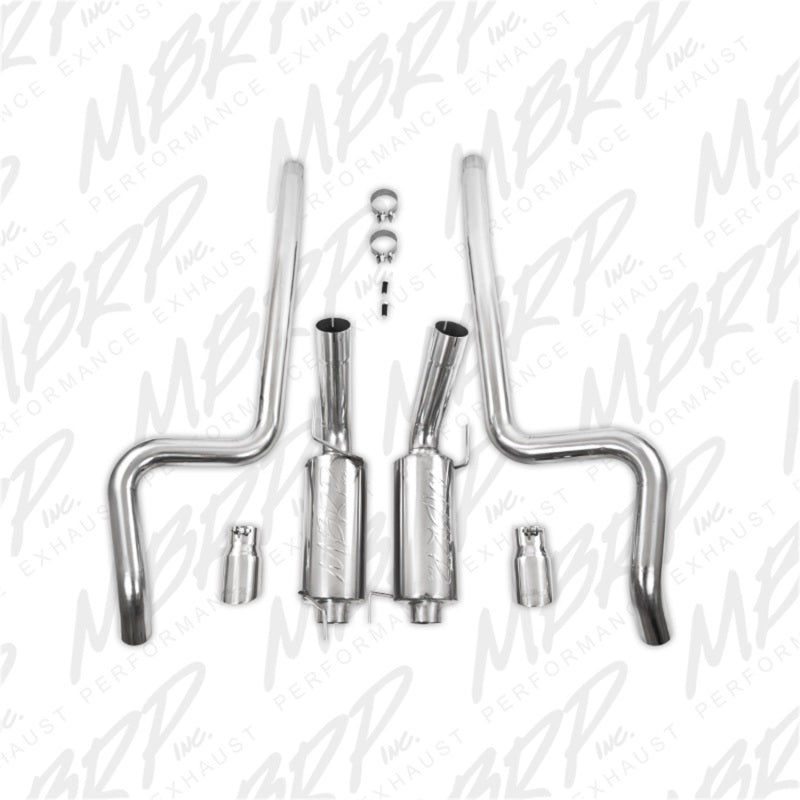 MBRP 05-09 Ford Shelby GT500 / GT Dual Split Rear Street Version 4in Tips T409 Exhaust System.