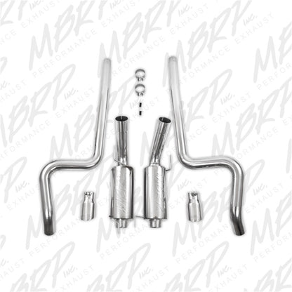 MBRP 05-09 Ford Shelby GT500 / GT Dual Split Rear Street Version 4in Tips T409 Exhaust System.