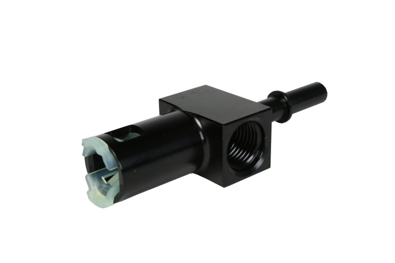 Aeromotive 5/16in Quick Connect with AN-06 port and 1/8in gauge port.