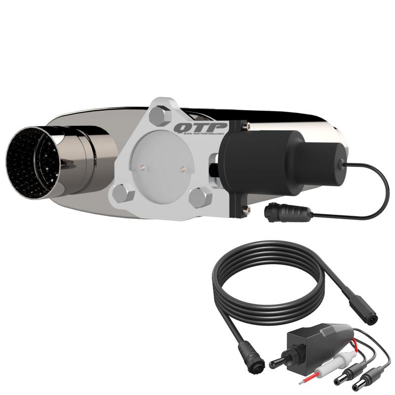 QTP 3in Weld-On 304SS Reverse Screamer Muffler w/Bolt-On QTEC Electric Cutout.