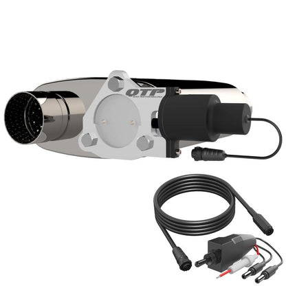 QTP 3in Weld-On 304SS Reverse Screamer Muffler w/Bolt-On QTEC Electric Cutout.