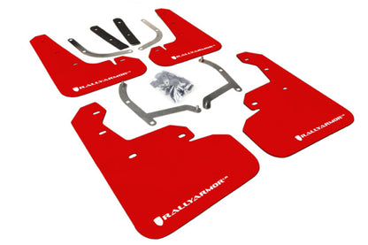 Rally Armor 17+ Subaru Impreza UR Red Mud Flap w/ White Logo.