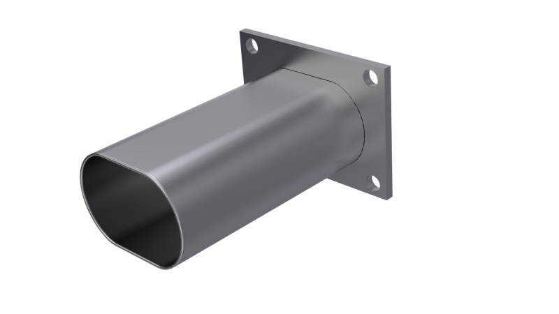 QTP 3in Weld-On QTEC Low Profile Conncetion Oval Tube Kit.