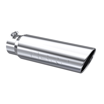 MBRP Universal 5in OD Angled Rolled End 4in Inlet 18in Lgth T304 Exhaust Tip.