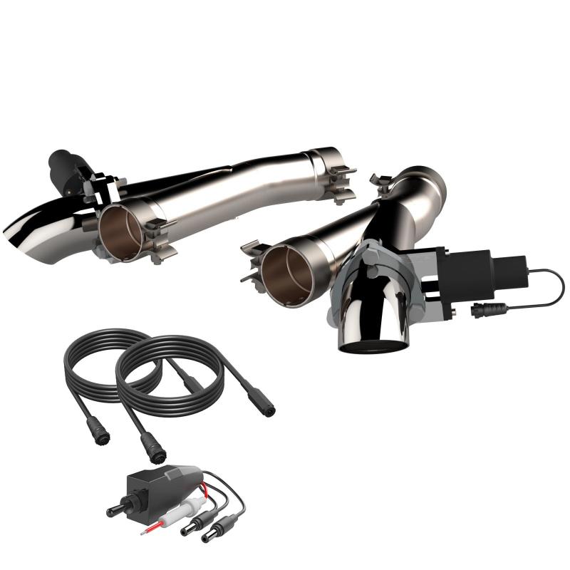 QTP 2018+ Jeep Grand Cherokee Trackhawk 2.75in 304SS Aggressor Cutout Dual Mid Pipes.