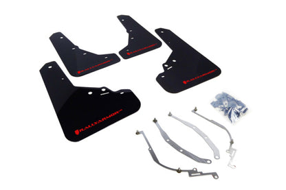 Rally Armor 12+ Fiat 500 (Pop/Sport/Lounge/Abarth) Black Mud Flap w/ Red Logo.