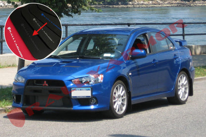 Rally Armor 2008+ Mitsubishi EVO X UR Black Mud Flap w/ Grey Logo.