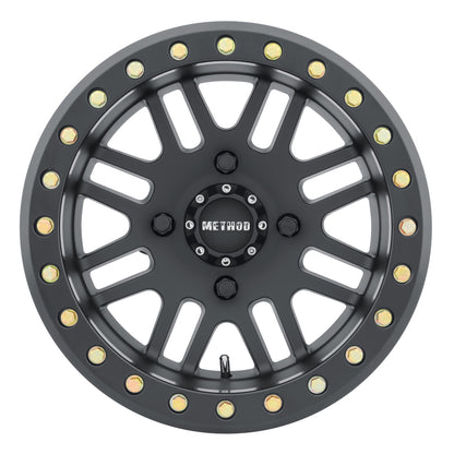 Method MR406 UTV Beadlock 15x8 4+4/0mm Offset 4x136 106mm CB Matte Black w/BH-H24100 Wheel.