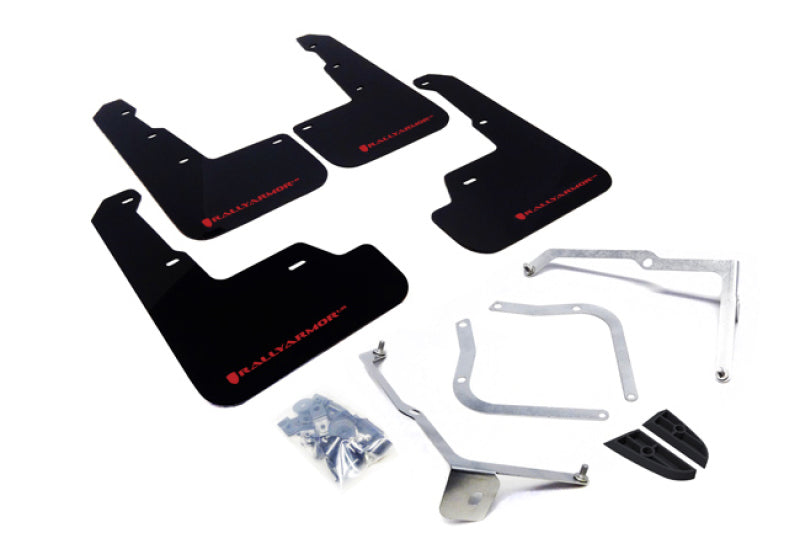 Rally Armor 15+ Subaru WRX & STi Sedan Only UR Black Mud Flap w/ Red Logo.