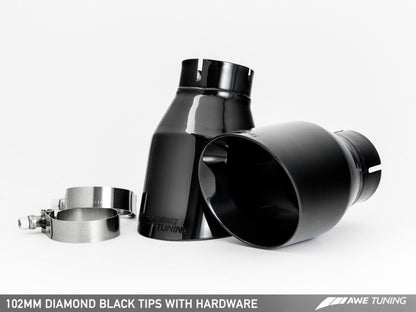 AWE Tuning Audi C7.5 A7 3.0T Touring Edition Exhaust - Quad Outlet Diamond Black Tips.