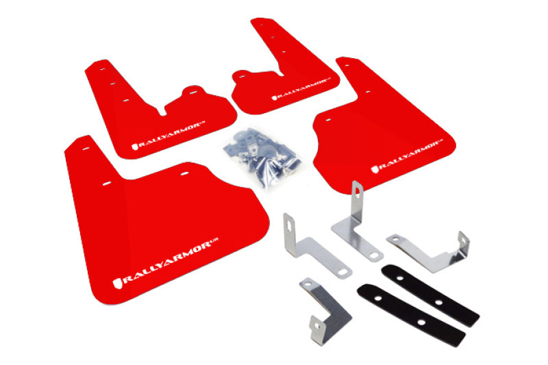 Rally Armor 12-16 Subaru Impreza 5dr Hatch/4dr Sedan UR Red Mud Flap w/ White Logo.