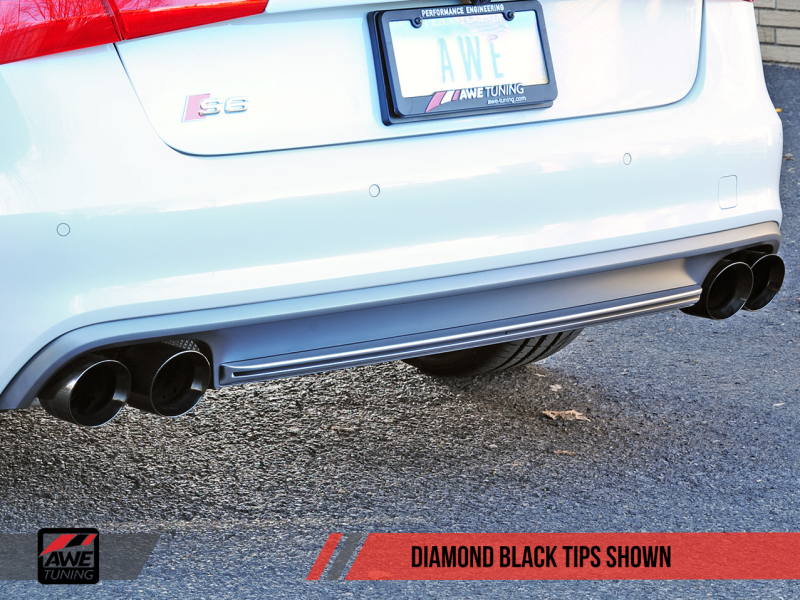 AWE Tuning Audi C7 / C7.5 S6 4.0T Track Edition Exhaust - Diamond Black Tips.