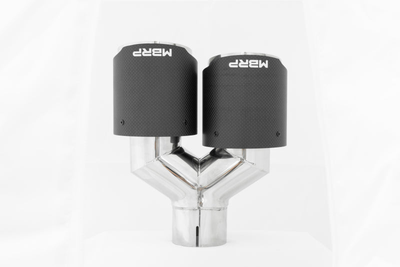 MBRP Universal Carbon Fiber Dual Tip 4in OD/2.5in Inlet.