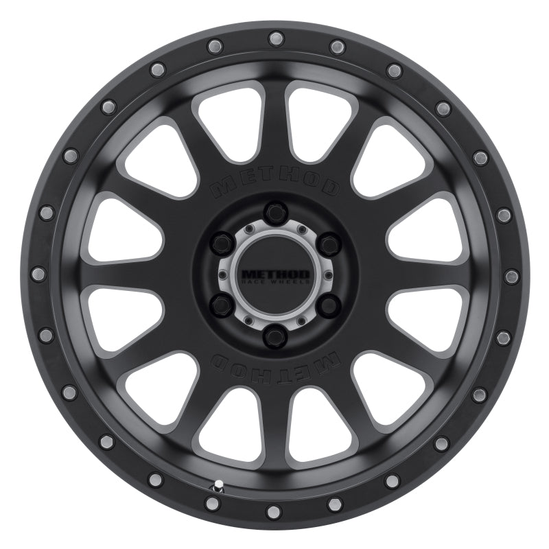Method MR605 NV 20x10 -24mm Offset 6x135 87mm CB Matte Black Wheel.