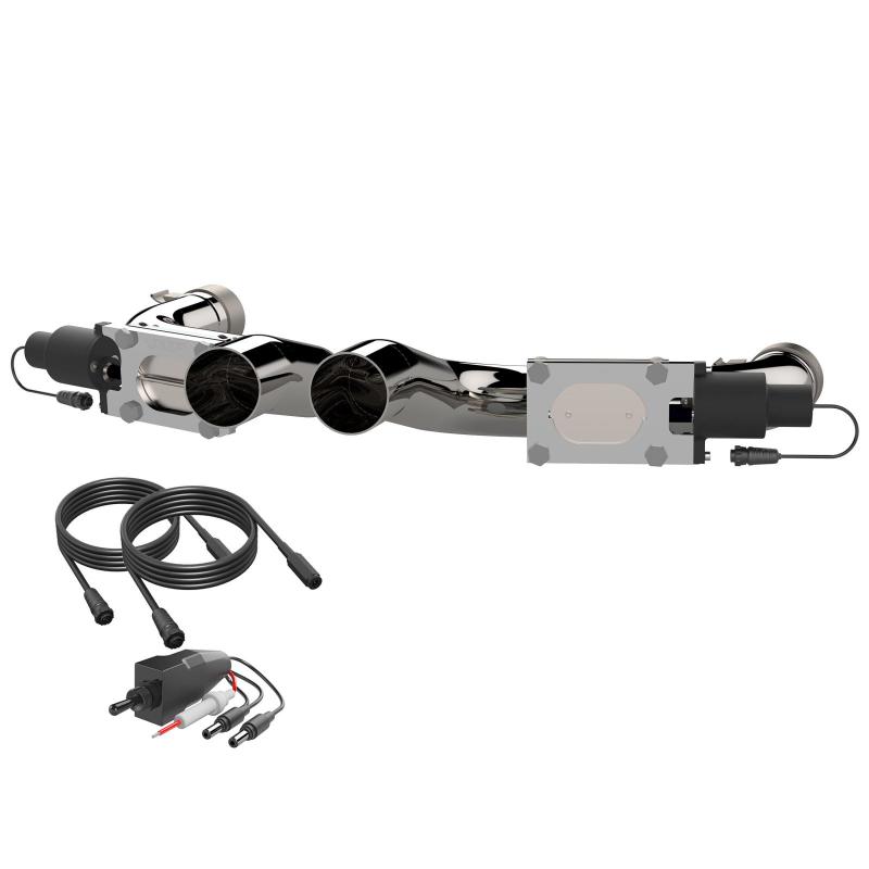 QTP 15-19 Dodge Challenger/Charger 6.2L/6.4L 304SS Aggressor Cutout Dual Mid Pipes.