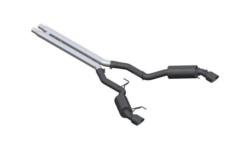 MBRP 15-17 Ford Mustang GT 5.0 3in Cat Back Dual Split Rear Race Version 4.5in Tips - Black Coated.