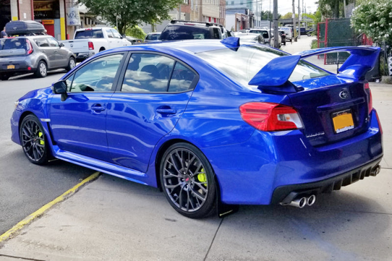 Rally Armor 15-18 Subaru WRX/STi Sedan UR Black Mud Flap w/ Green Logo.