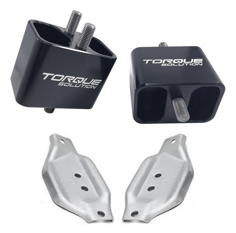 Torque Solution Solid Billet Engine Mounts w/ Mount Plates: 02-14 Subaru WRX / 04-17 STI.