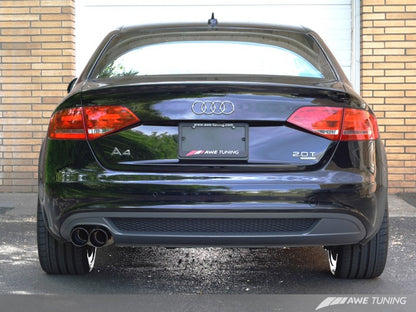 AWE Tuning Audi B8 A4 Touring Edition Exhaust - Single Side Polished Silver Tips.