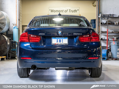 AWE Tuning Touring Exhaust w/ Perfomance Mid Pipe - Diamond Black Tips | 3015-23038