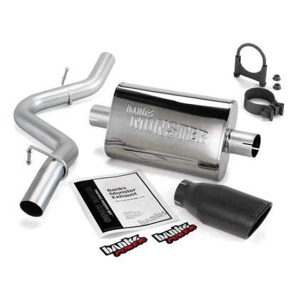 Banks Power 97-99 Jeep 2.5/4.0L Wrangler Slip Fit Cat Monster Exh Sys - SS Single Exh w/ Blk Tip.