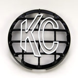 KC HiLiTES 6in. Round ABS Stone Guard for SlimLite/Daylighter Lights (Single) - Black/White KC Logo.