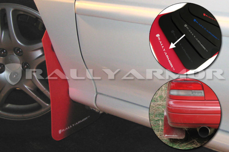 Rally Armor 1993-2001 Subaru Impreza UR Red Mud Flap w/ White Logo.
