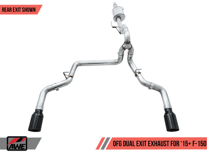 AWE Tuning Dual Exit Performance Exhaust - Diamond Black Tips | 3015-33120