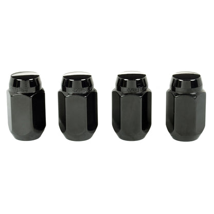 McGard Hex Lug Nut (Cone Seat) 1/2-20 / 13/16 Hex / 1.5in. Length (4-Pack) - Black.